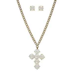 Cross Necklace/Earring Set